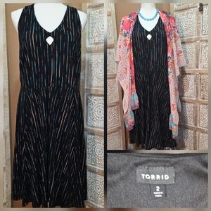 Torrid Black Sleeveless Women's Dress Size 2